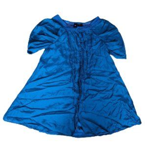 ---  INDUSTRY  A-Line Teal Blue Silk Blouse Fits Size Small (Flaw)